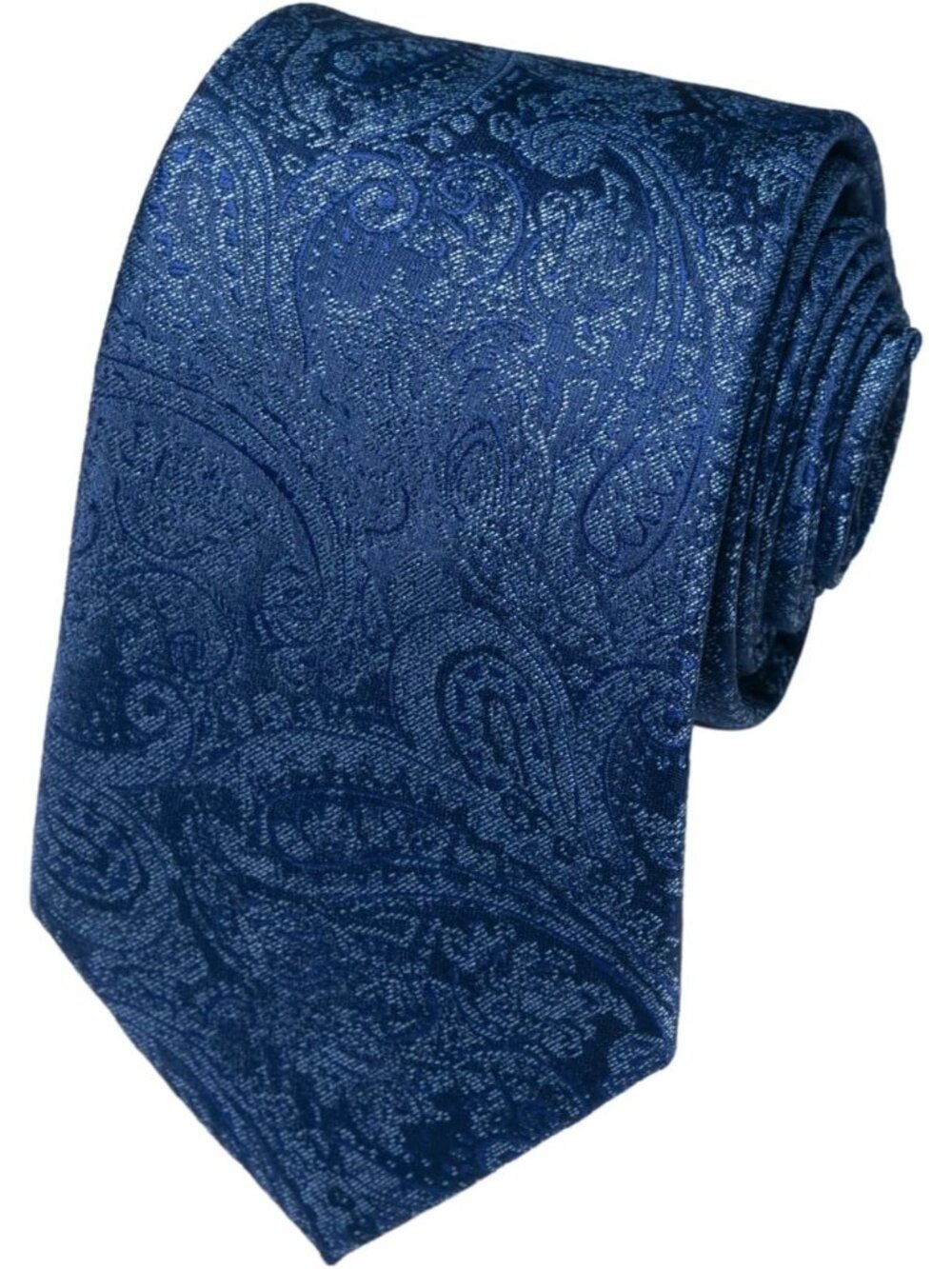 Men's Royal Blue 100% Microfiber Paisley Jacquard Formal Necktie For Business